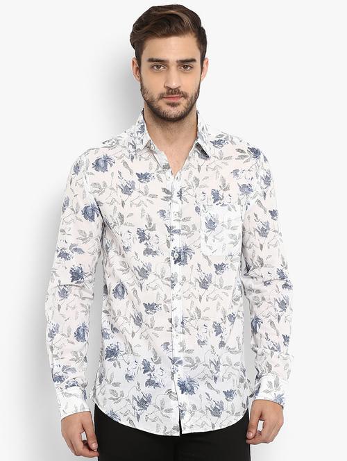white floral printed casual shirt - 15968516 - Standard Image - 1