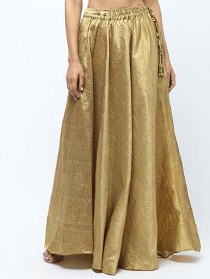 Solid brocade flared skirt - 15969158 - Standard Image - 2