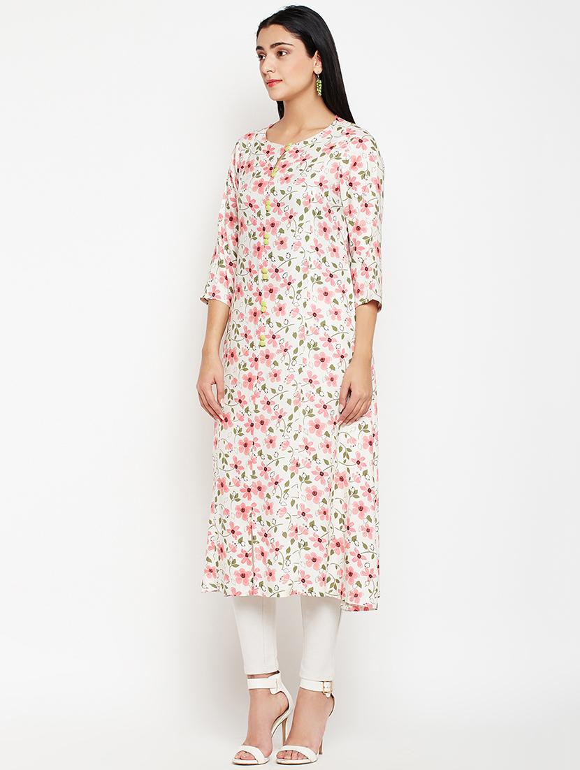 floral a-line kurta - 15969170 - Zoom Image - 2
