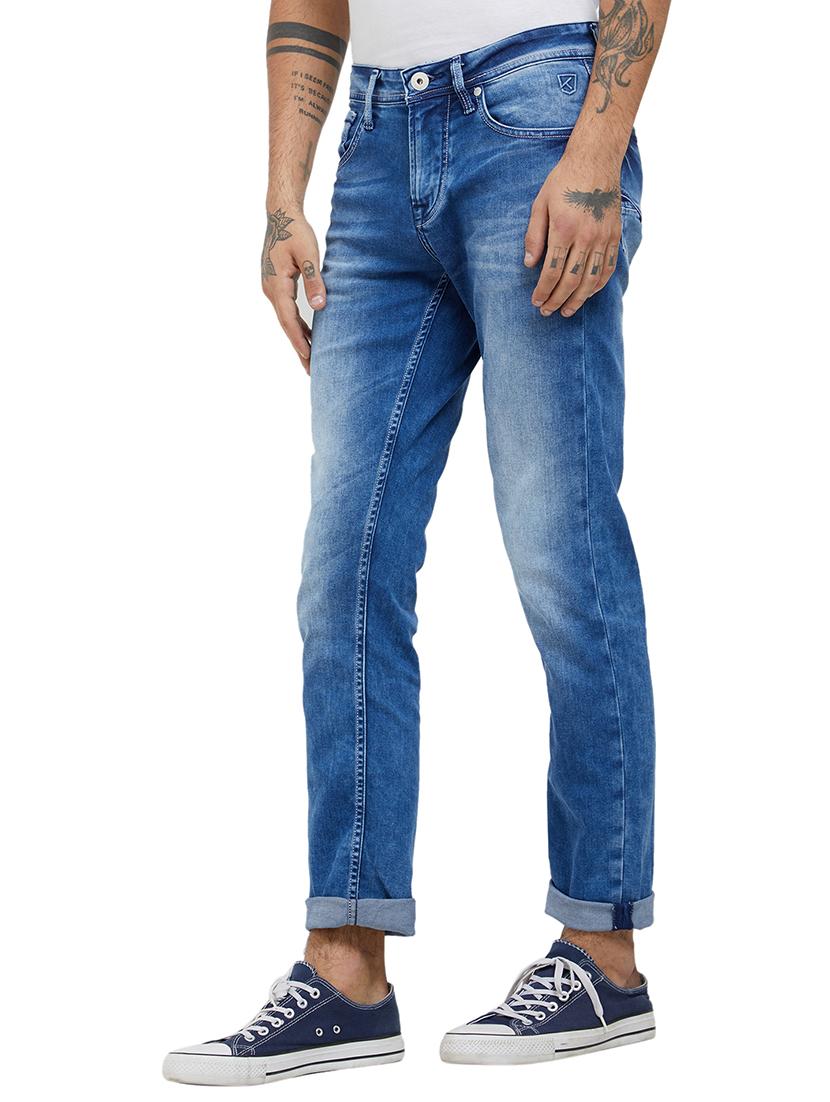 blue cotton washed jeans - 15969331 - Zoom Image - 2