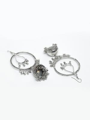 silver tone jhumka earring - 15970352 - Standard Image - 2
