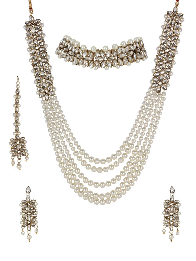 gold brass long necklace - 15970562 - Zoom Image - 2