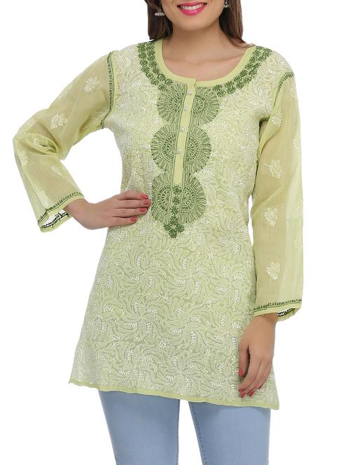 chikankari straight kurti - 15971774 - Very Small Image - 1