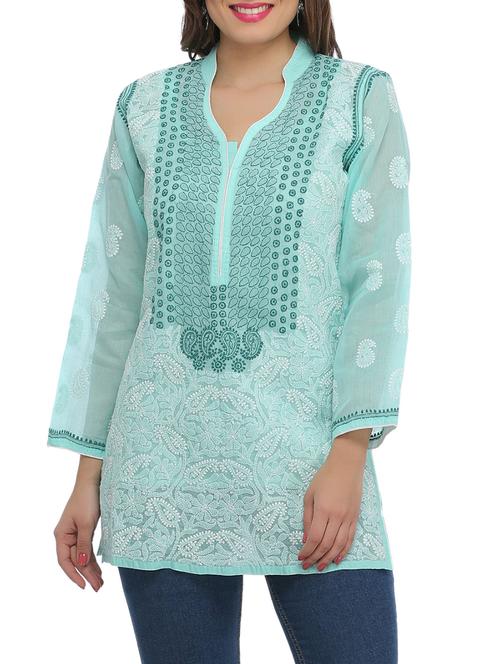 chikankari straight kurti - 15971779 - Standard Image - 1