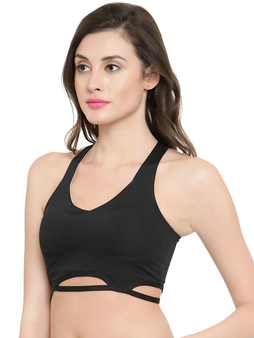 Cut out hem criss cross back sports bra - 15971854 - Zoom Image - 2