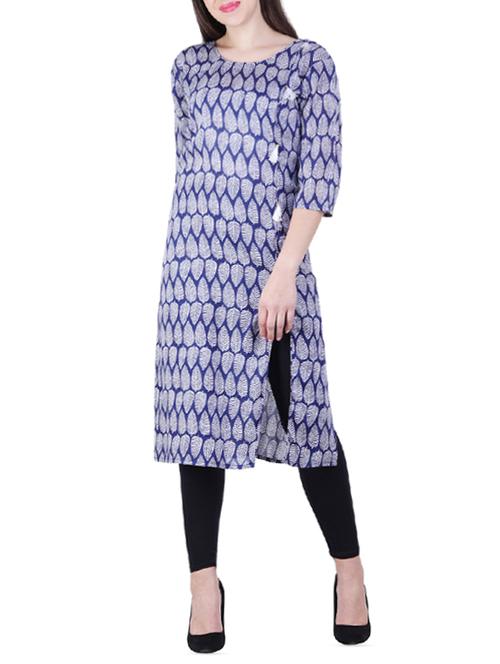straight printed kurta with tassels - 15971952 - Very Small Image - 1