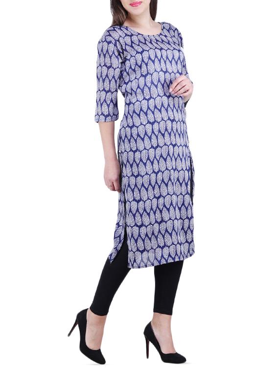 straight printed kurta with tassels - 15971952 - Zoom Image - 2