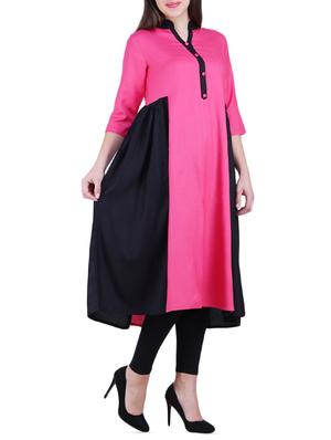 flared color block kurta - 15971953 - Standard Image - 2