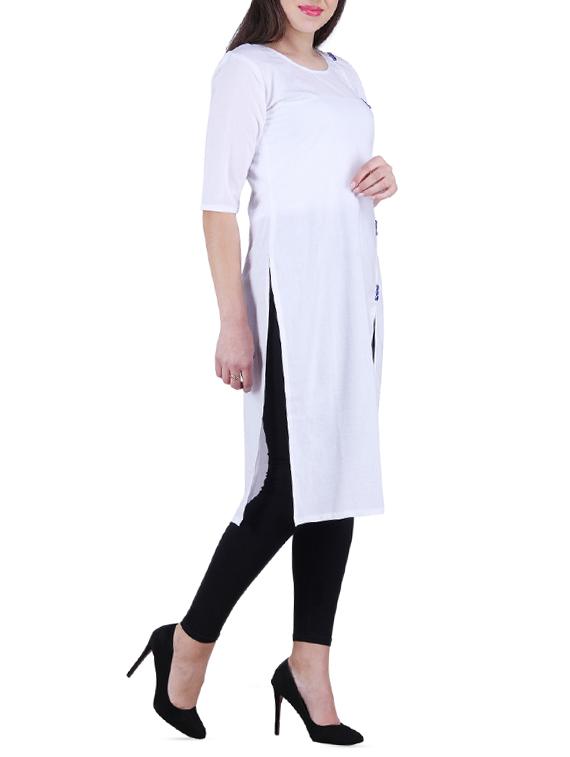 straight solid kurta - 15971958 - Zoom Image - 2