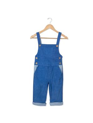 blue corduroy t-shirt and dungaree set - 15972599 - Standard Image - 5