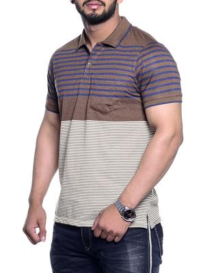 brown striped pocket tshirt - 15972717 - Standard Image - 2