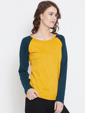 color block raglan sleeved tee - 15972735 - Standard Image - 2