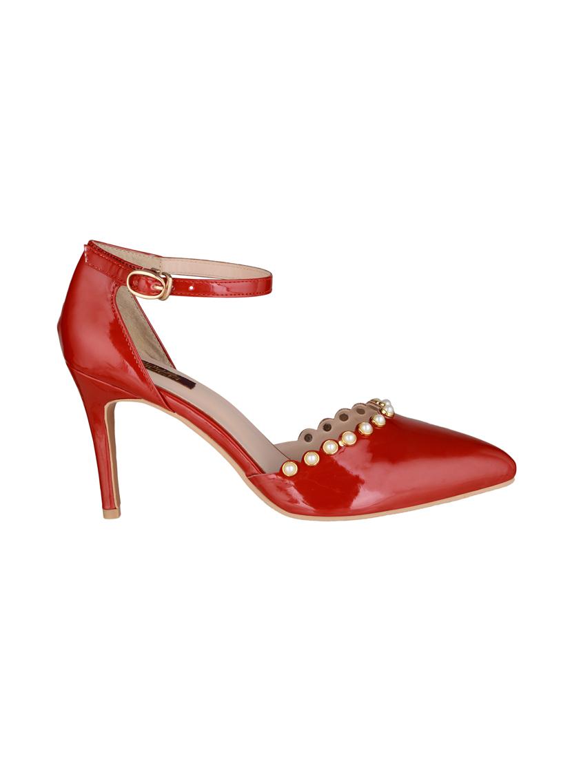 red patent leather ankle strap sandals - 15973353 - Zoom Image - 2