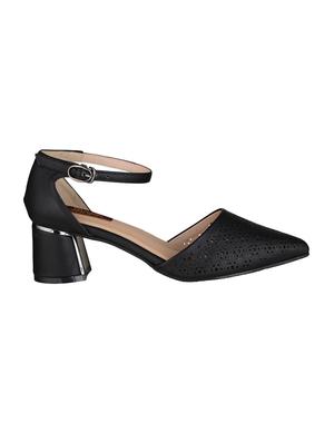 black synthetic ankle strap sandals - 15973355 - Standard Image - 2