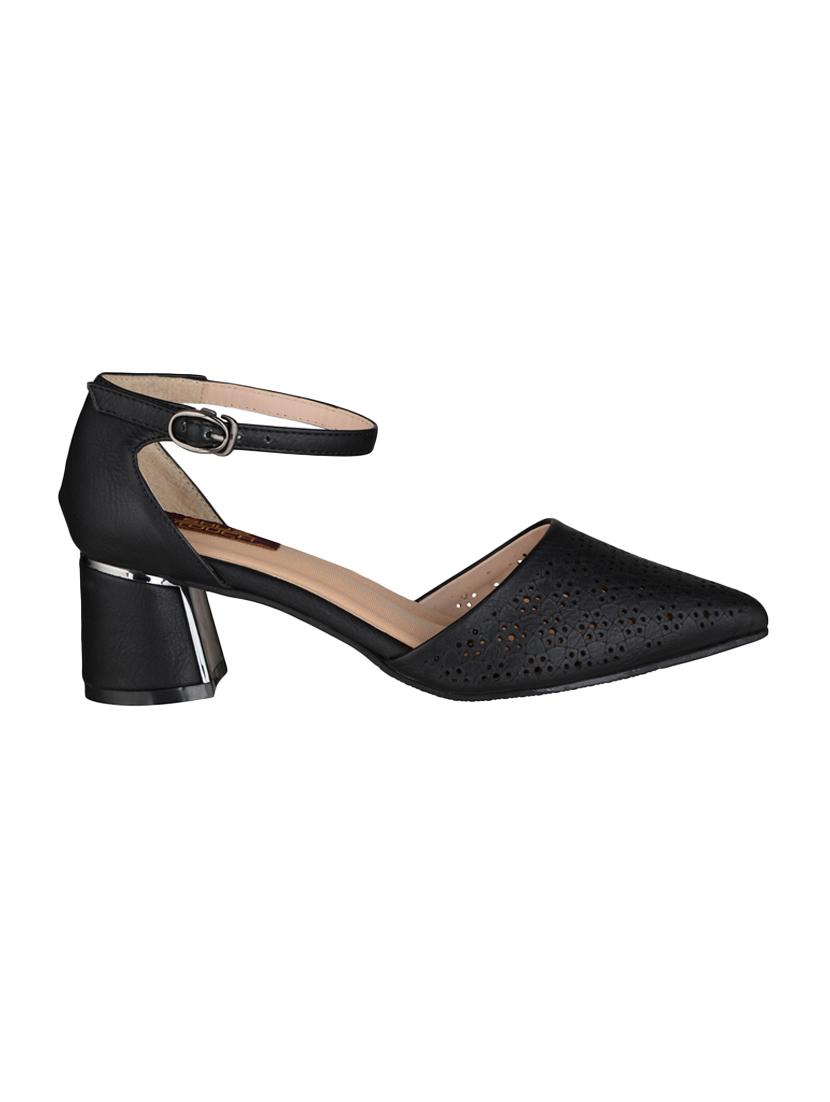 black synthetic ankle strap sandals - 15973355 - Zoom Image - 2