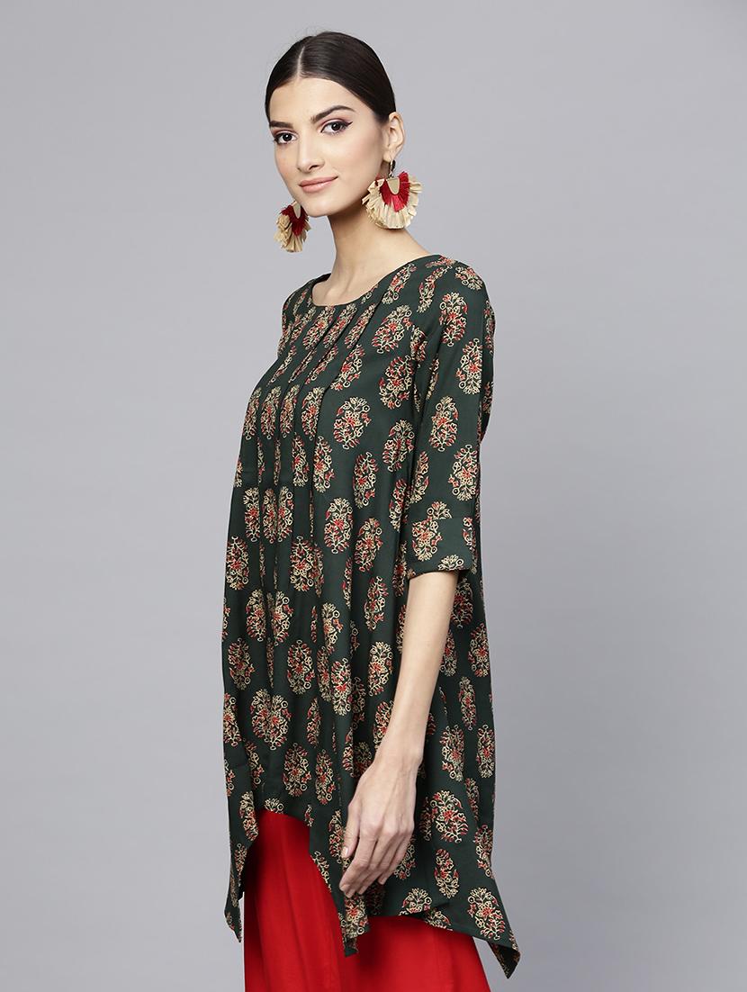 Printed High low kurta - 15973540 - Zoom Image - 2