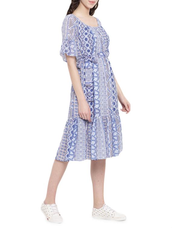 tie up waist a-line dress - 15974717 - Zoom Image - 2