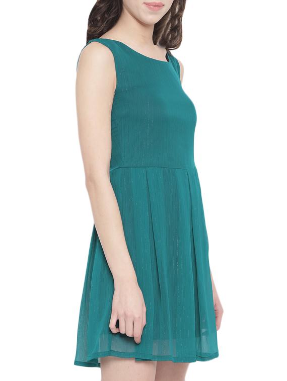 boat neck pleated dress - 15974734 - Zoom Image - 2