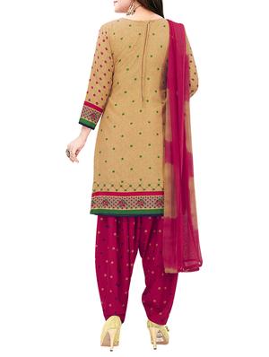 Printed unstitched combo suit - 15975522 - Standard Image - 5