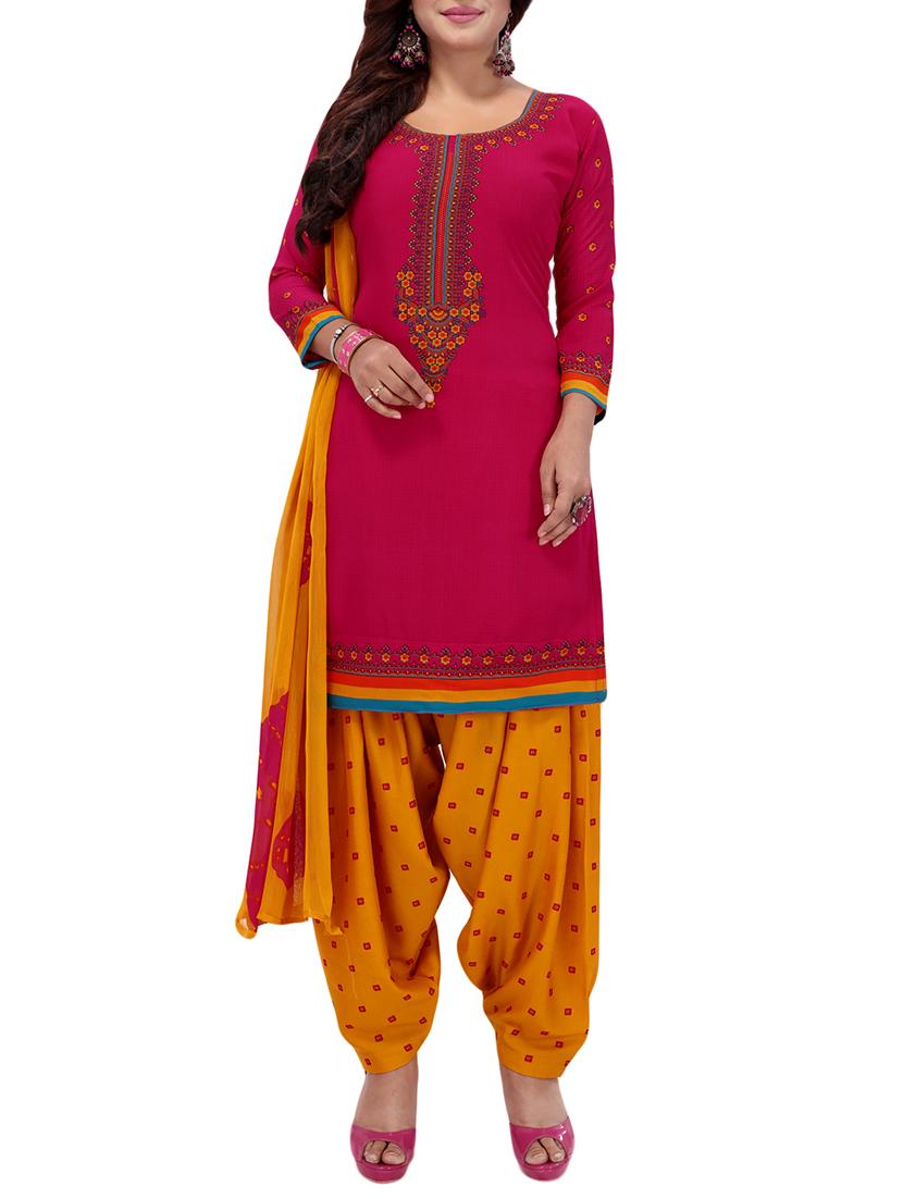 Printed unstitched combo suit - 15975522 - Zoom Image - 2