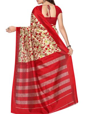 floral printed saree with blouse - 15975711 - Standard Image - 2