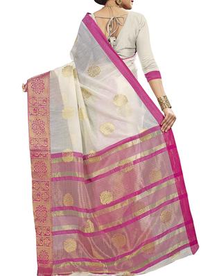 floral zari motif banarasi saree with blouse - 15977135 - Standard Image - 2