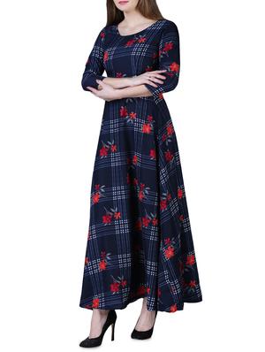 floral checkered maxi dress - 15977237 - Standard Image - 2
