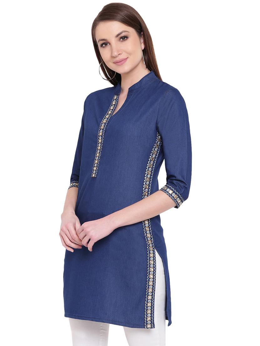 Embroiderd straight kurti - 15977287 - Zoom Image - 2