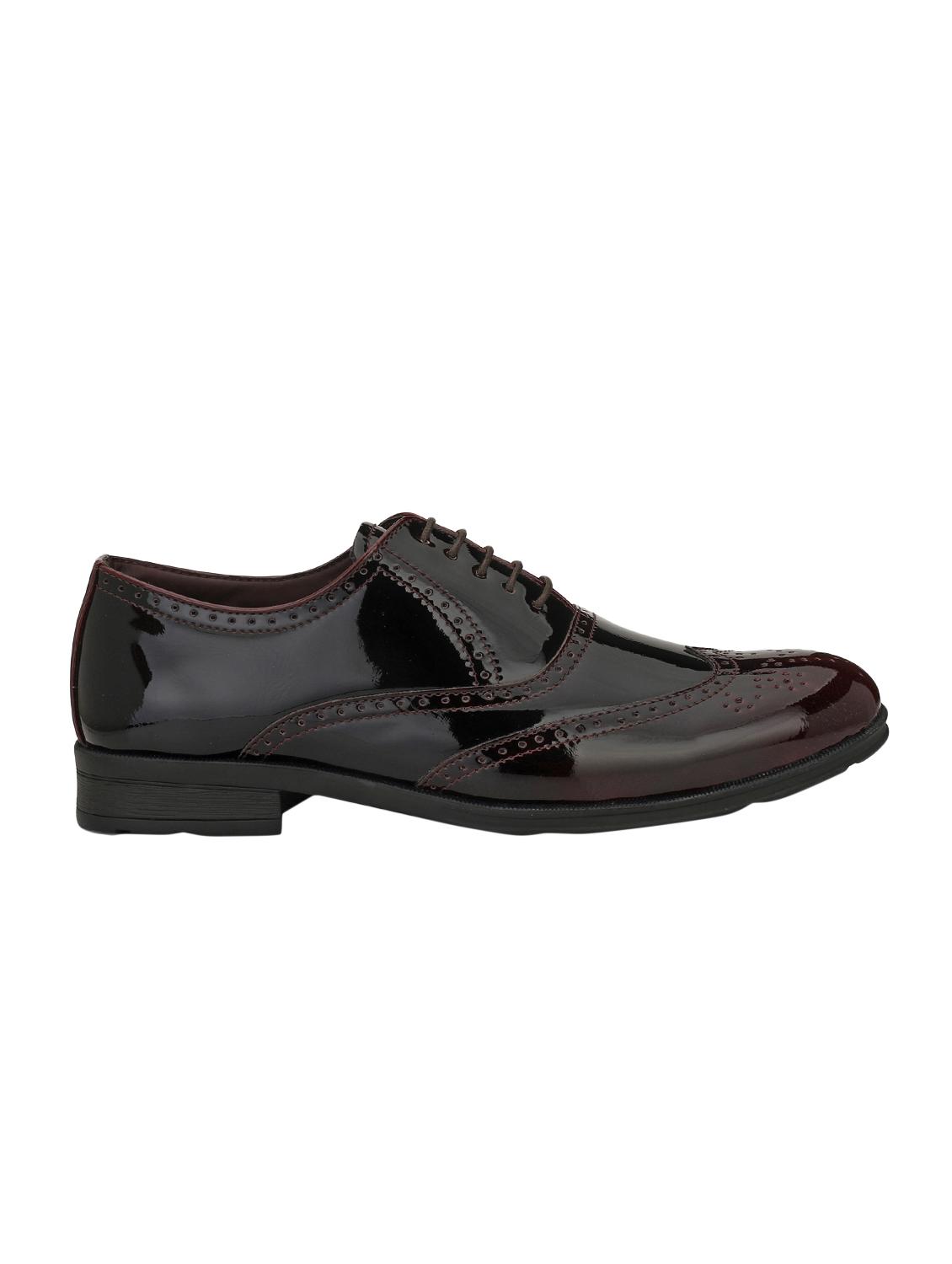 maroon Patent Leather lace-up brouges - 15978765 - Zoom Image - 2
