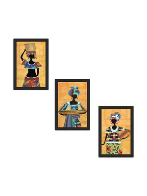 rajistani wall painting | digital wall painting for bedroom (set of 3, 8x12 inch) - 15979024 - Standard Image - 2