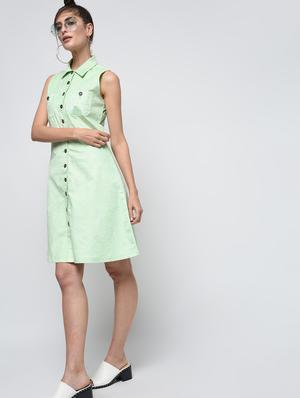 button up a-line dress - 15979215 - Standard Image - 2