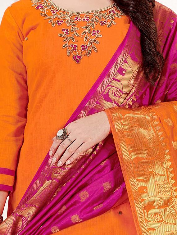 Embellished unstitched suit - 15979473 - Zoom Image - 2