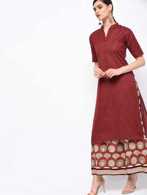 Solid straight kurta - 15981352 - Standard Image - 2