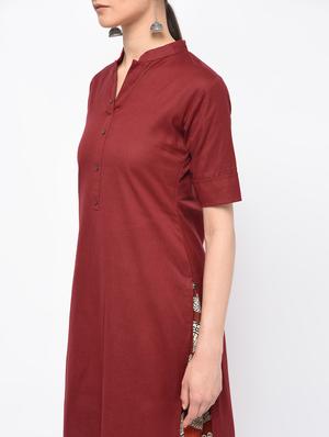 Solid straight kurta - 15981352 - Standard Image - 5