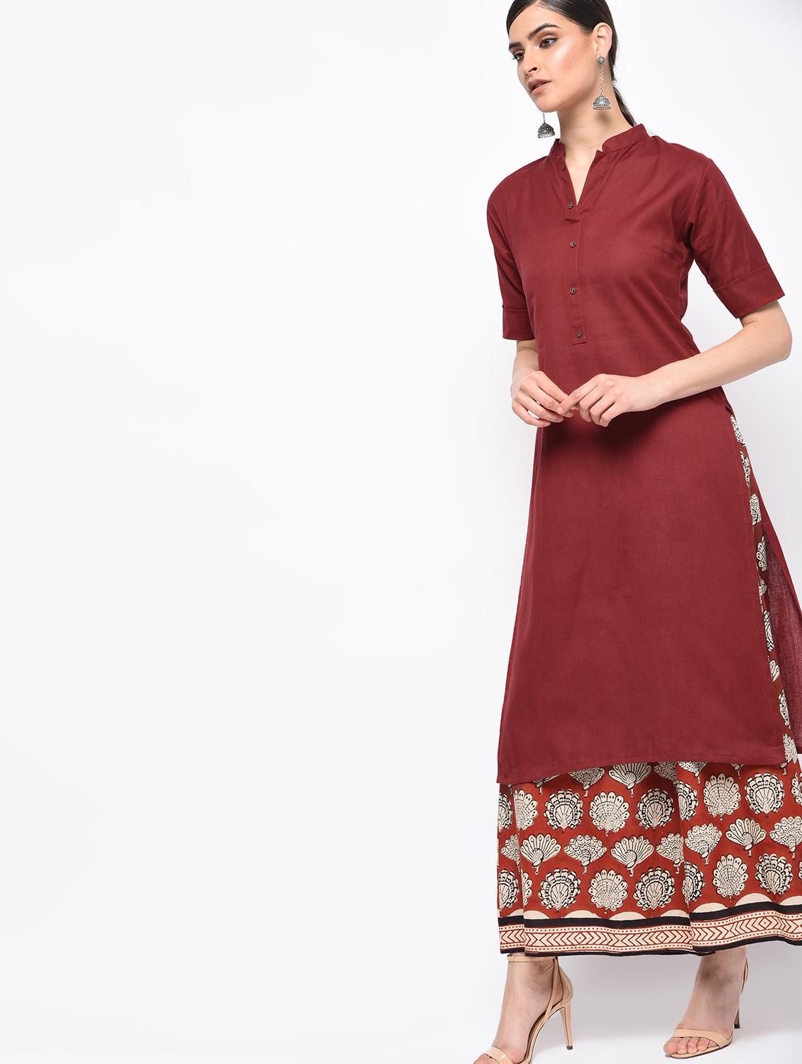 Solid straight kurta - 15981352 - Zoom Image - 2