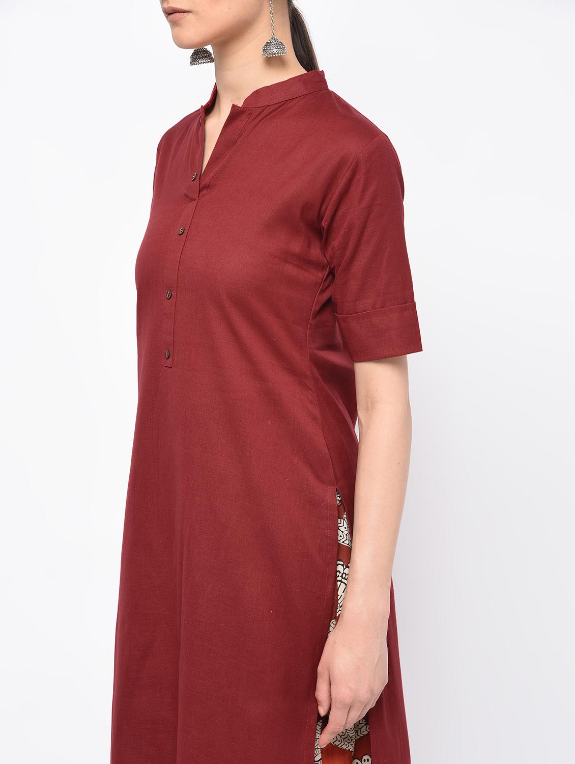 Solid straight kurta - 15981352 - Zoom Image - 5