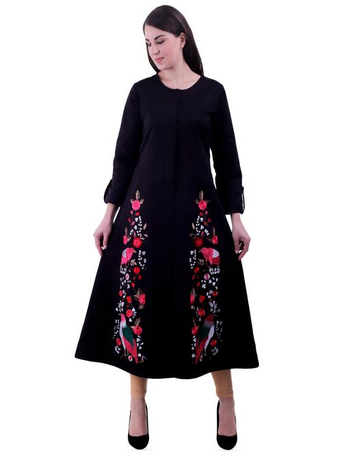 embroidered a-line dress - 15981455 - Standard Image - 1
