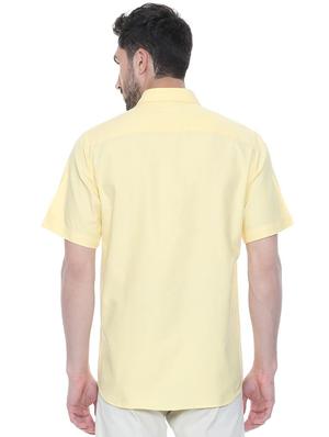 yellow solid casual shirt - 15981965 - Standard Image - 2