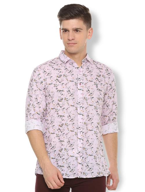 pink floral printed casual shirt - 15982256 - Standard Image - 1