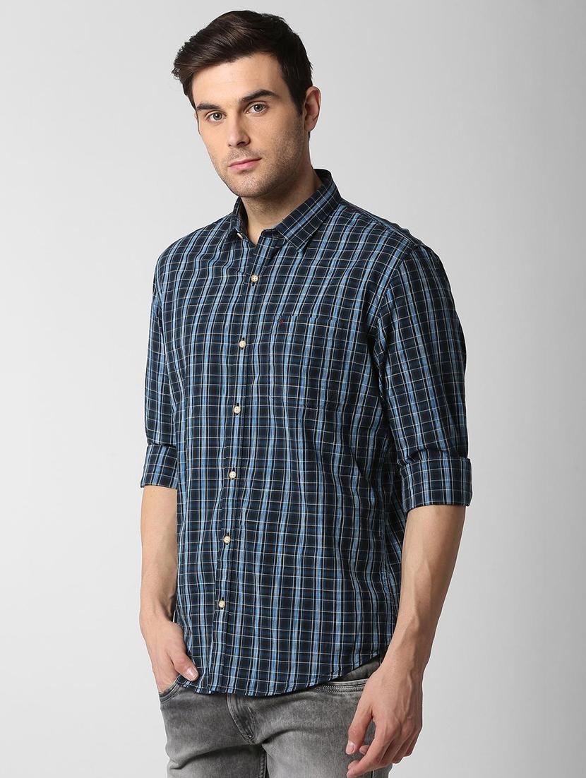 blue checkered casual shirt - 15982509 - Zoom Image - 2