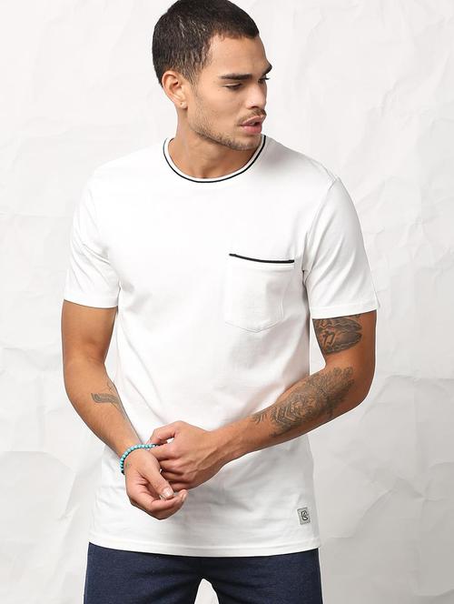 white solid pocket t-shirt - 15982824 - Standard Image - 1