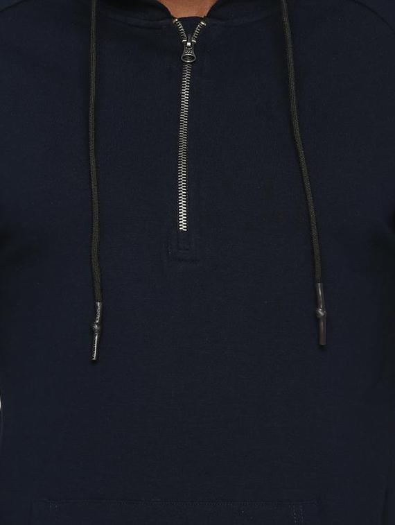 navy blue solid hooded t-shirt - 15982911 - Zoom Image - 5