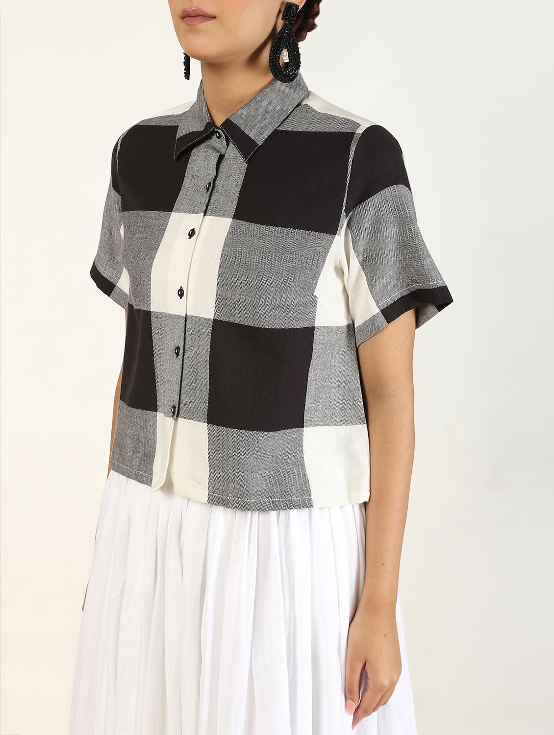 checkered crop shirt - 15988054 - Zoom Image - 5