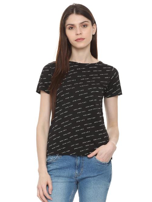 short sleeved quirky texte tee - 15988200 - Standard Image - 1