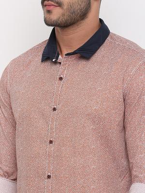 orange printed casual shirt - 15988339 - Standard Image - 5