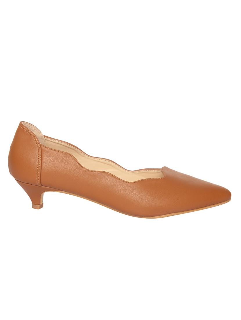 tan faux leather slip on pumps - 15988444 - Zoom Image - 2