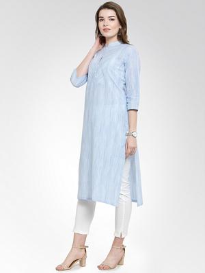 straight textured kurta - 15988862 - Standard Image - 2