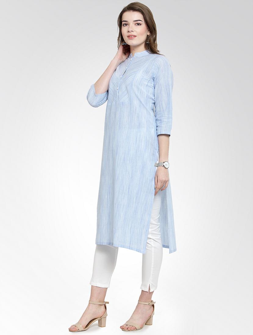 straight textured kurta - 15988862 - Zoom Image - 2