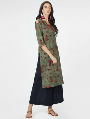 Printed straight kurta - 15990210 - Standard Image - 2