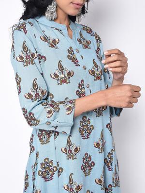 printed straight kurta - 15996692 - Standard Image - 5